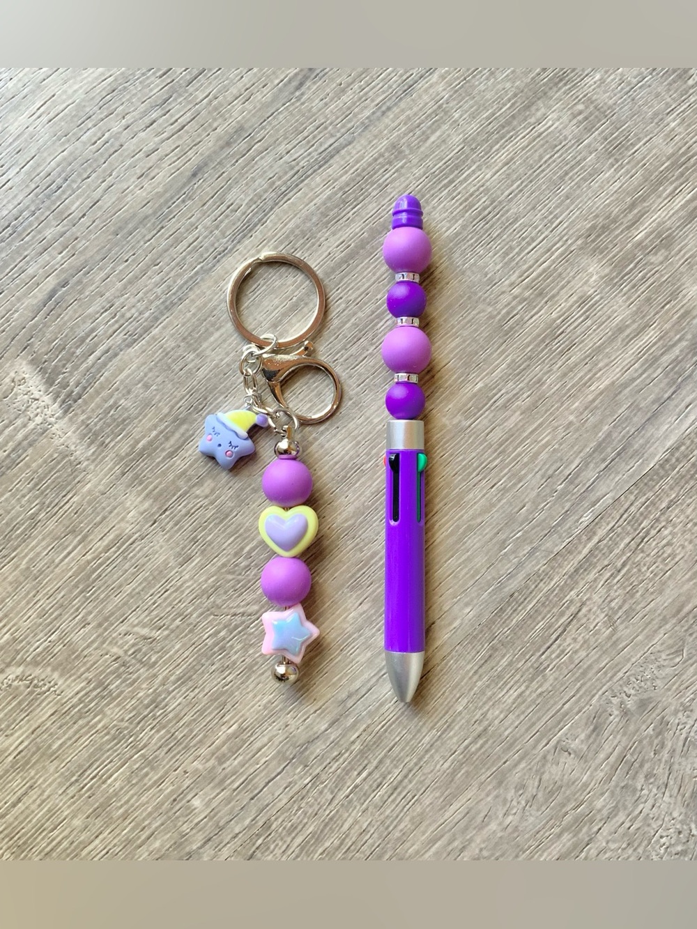 NEW๐ Hand Crafted Beaded Pen w/ Charm Keychain OS